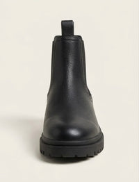 Papaya Black Textured Chelsea Boots