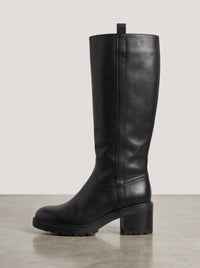 Rita Ora x Primark Black Knee-High Lug Sole Block Heel Boots