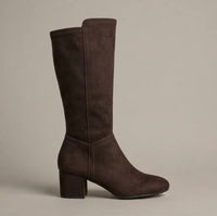 George Brown Suede-Effect Knee-High Block Heel Boots
