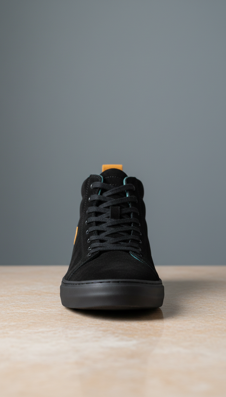 Black Suede High-Top Sneaker